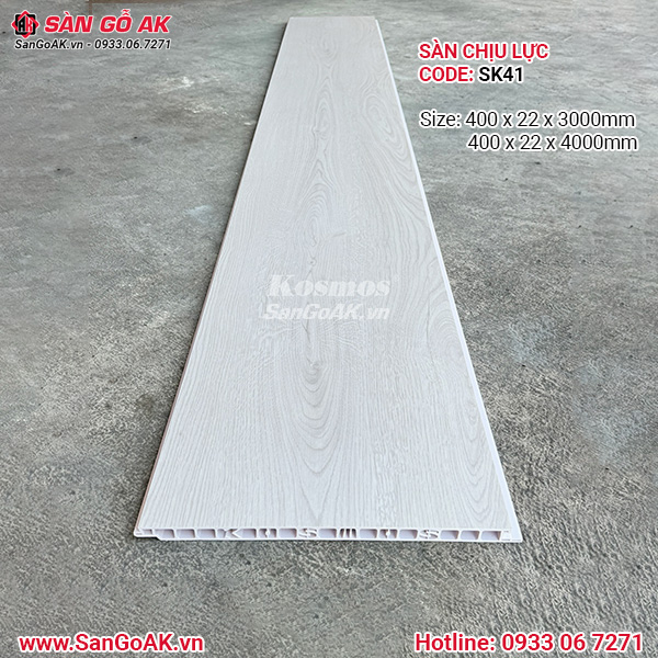 Sàn nhựa chịu lực gác lửng Kosmos SK41 vân gỗ trắng xám